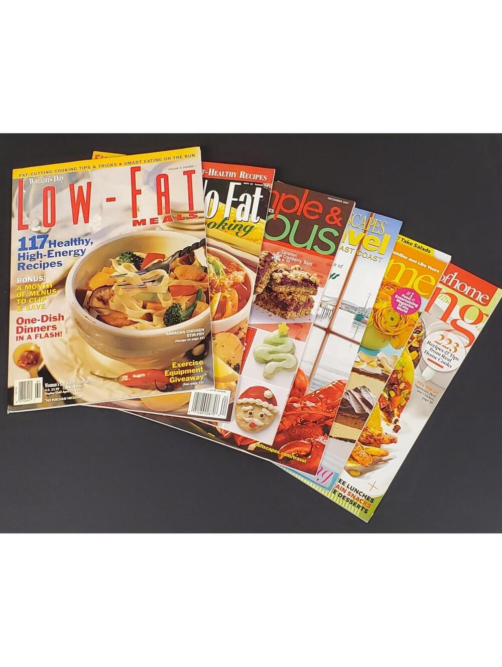 Lot of 6 Vintage Low-Fat & Healthy Cooking Magazines (1990s–2000s) GC